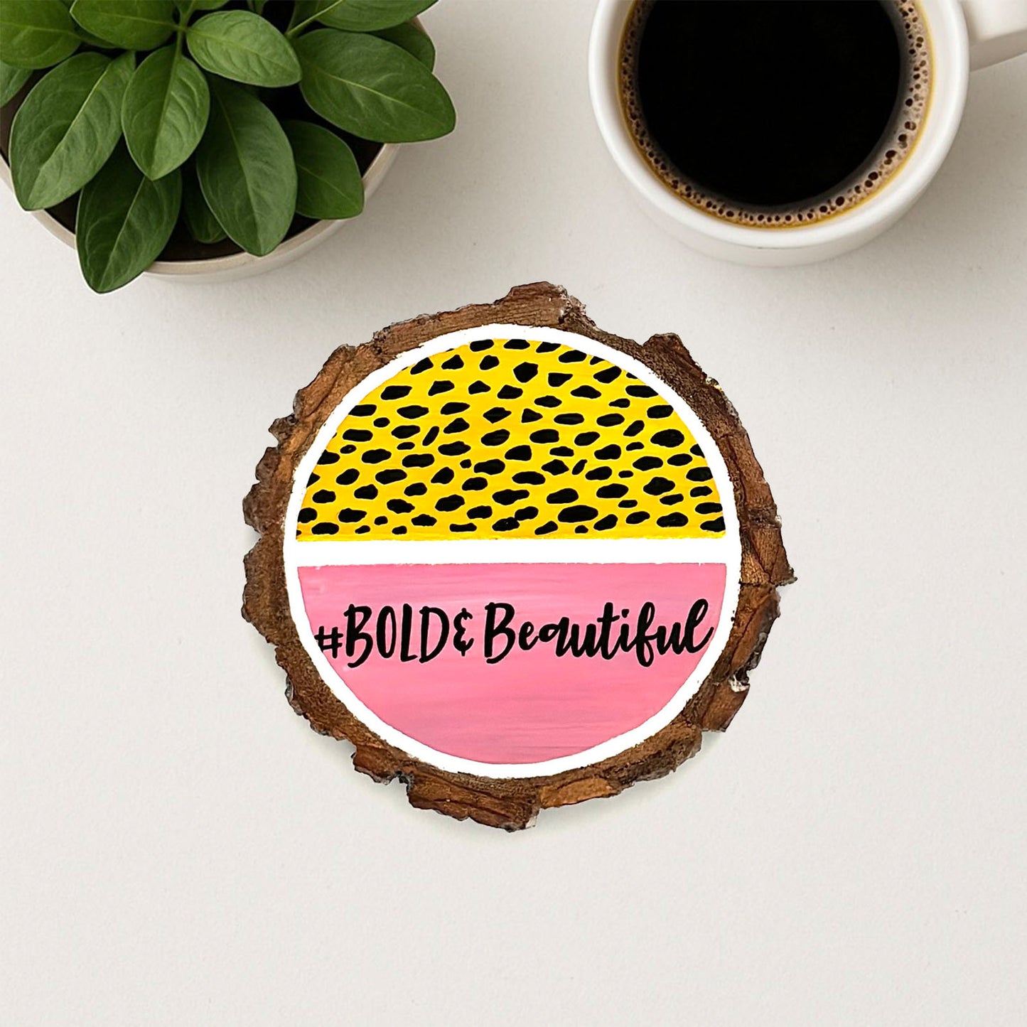 Bold & Beautiful Hand-Painted Wooden Coaster