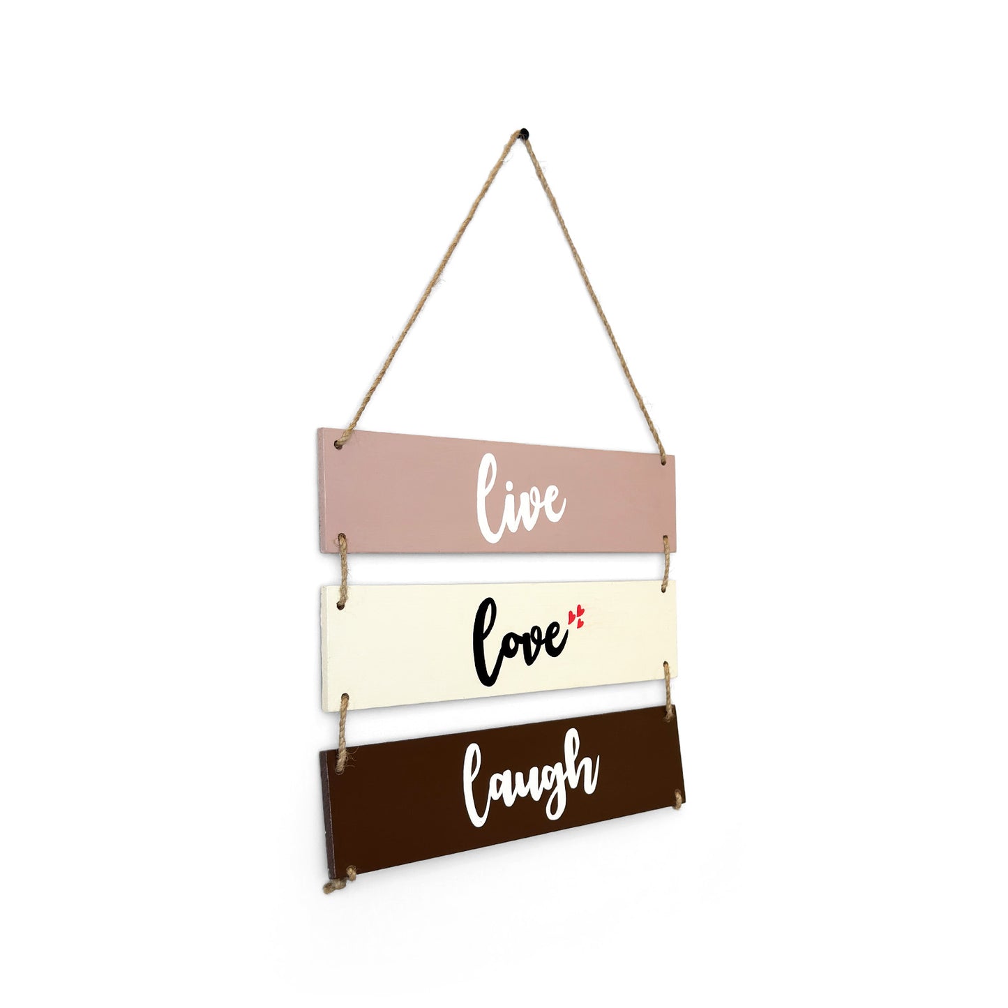 Live Love Laugh Hand-Painted Wooden Plank Wall Hanging