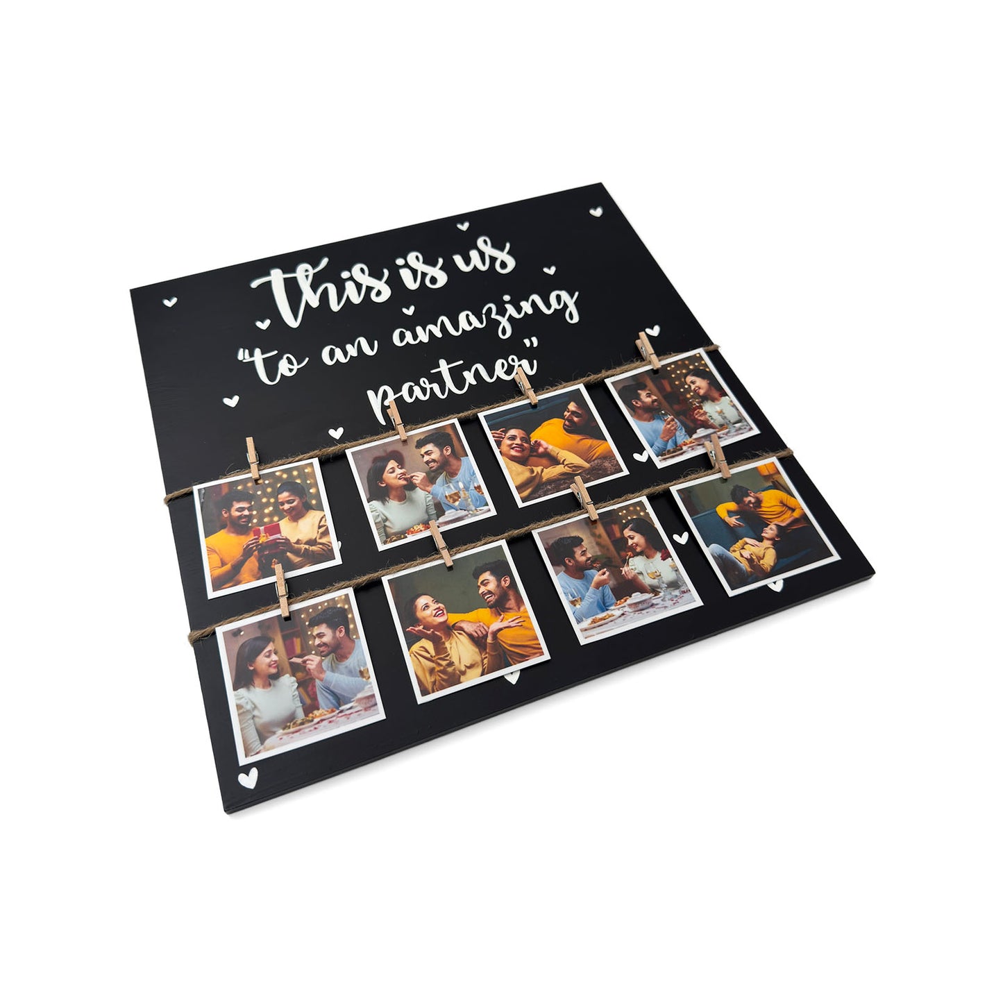 This Is Us To An Amazing Partner Hand-Painted Wooden Photo Holder - Black