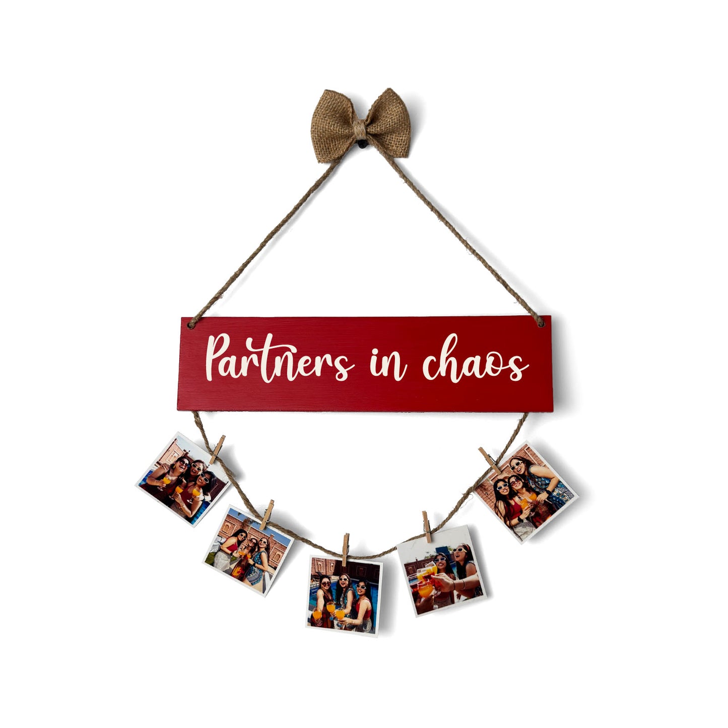 Personalised Hand-Painted Wooden Single Plank Photo Holder