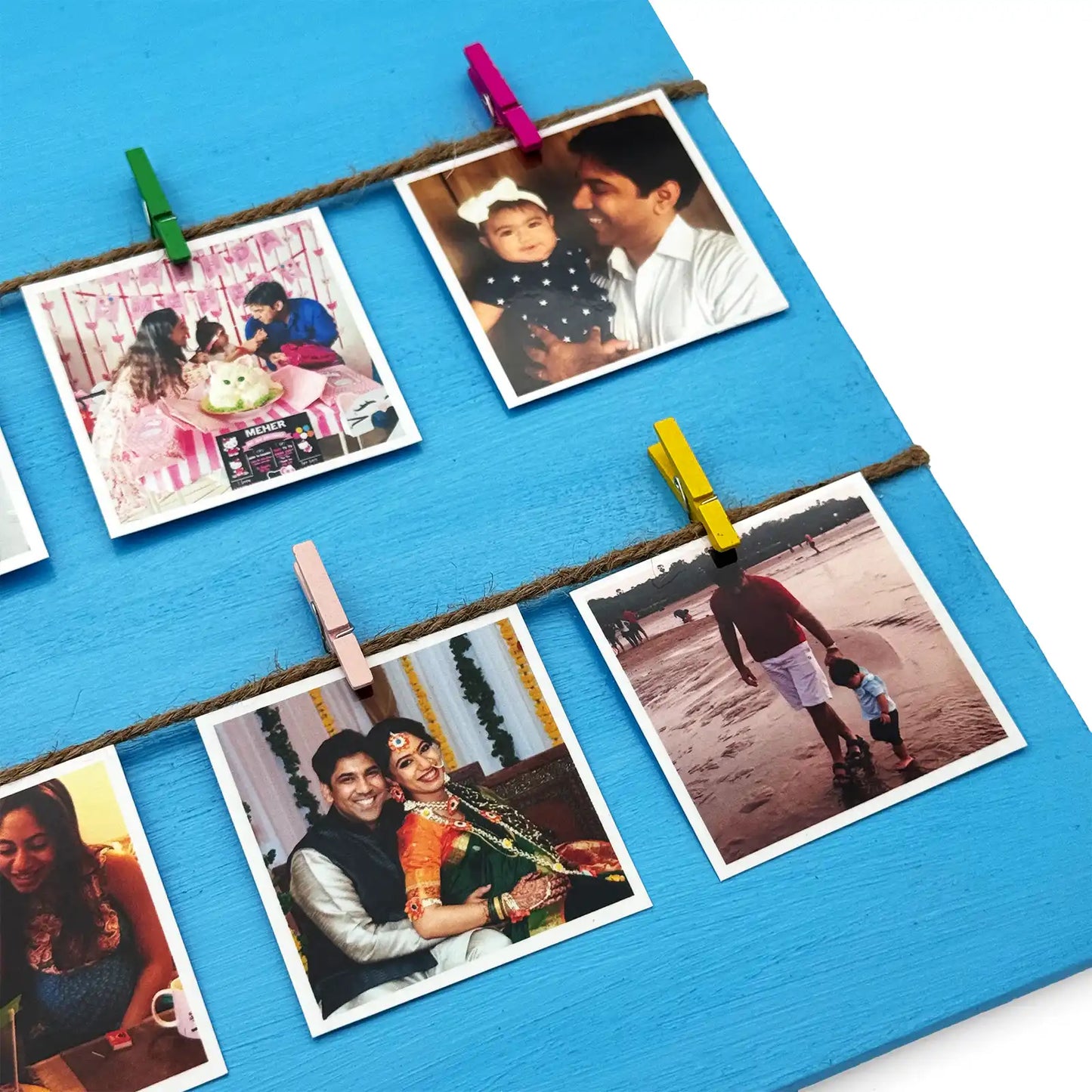 Personalised Hand-Painted Square Wooden Photo Holder