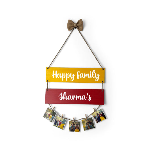 Personalised Hand-Painted Wooden Double Plank Photo Holder