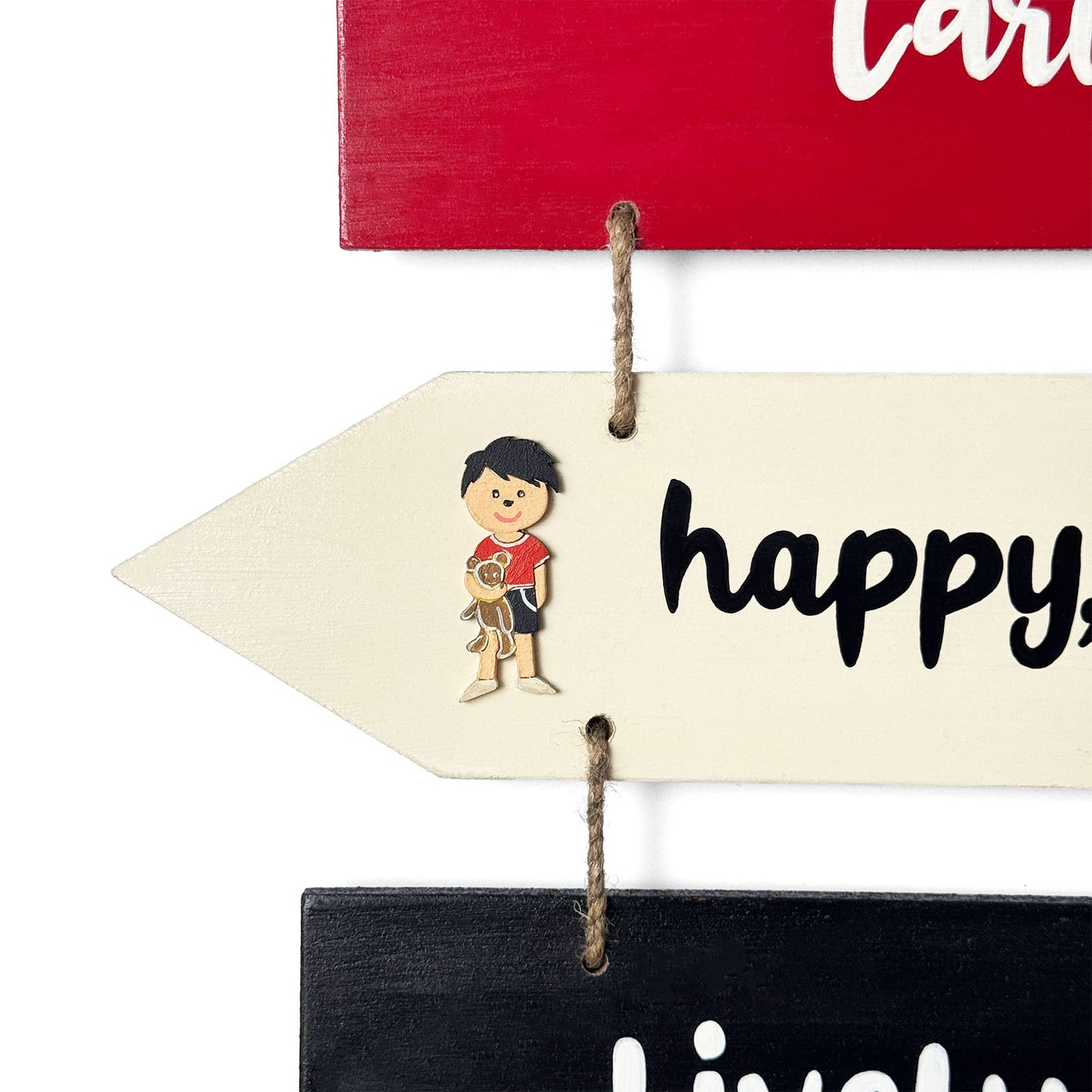 Welcome To Our Home Hand-Painted Wooden Arrow Plank Wall Hanging - Design 9