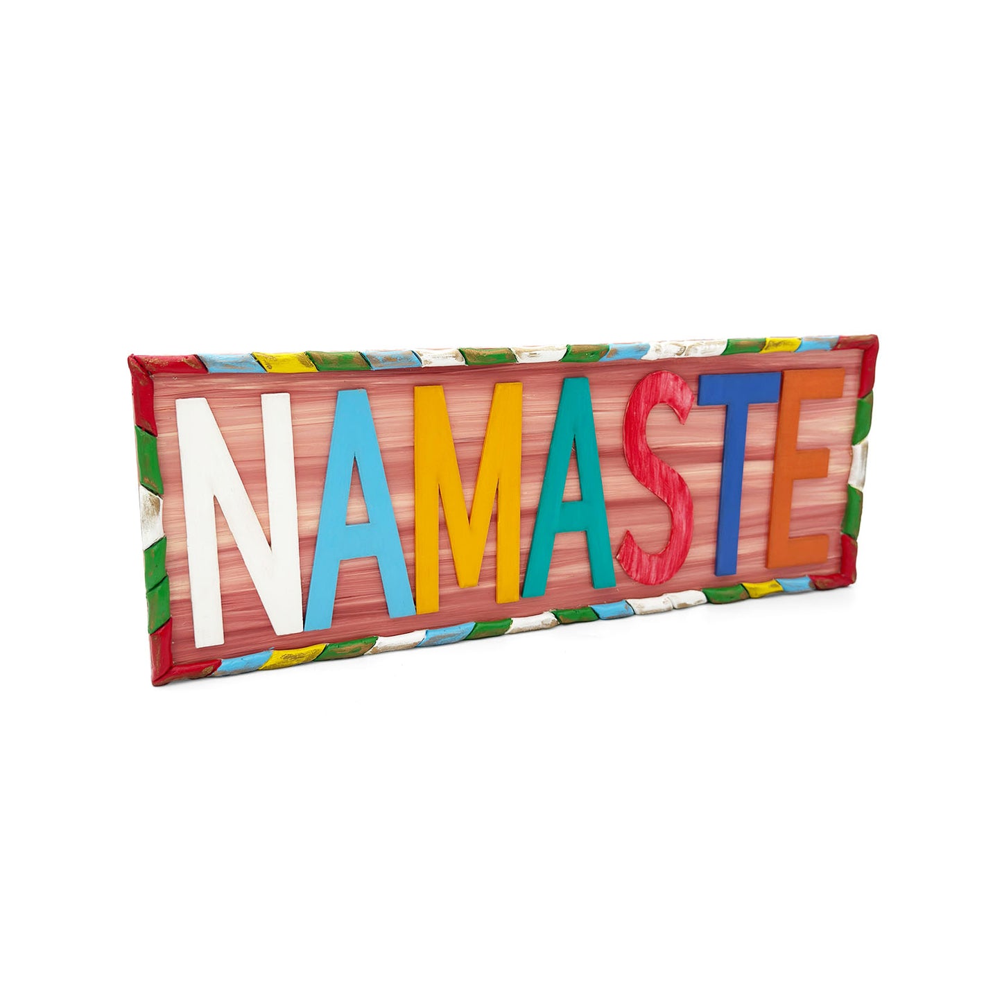 Namaste Hand-Painted Wooden Wall Hanging