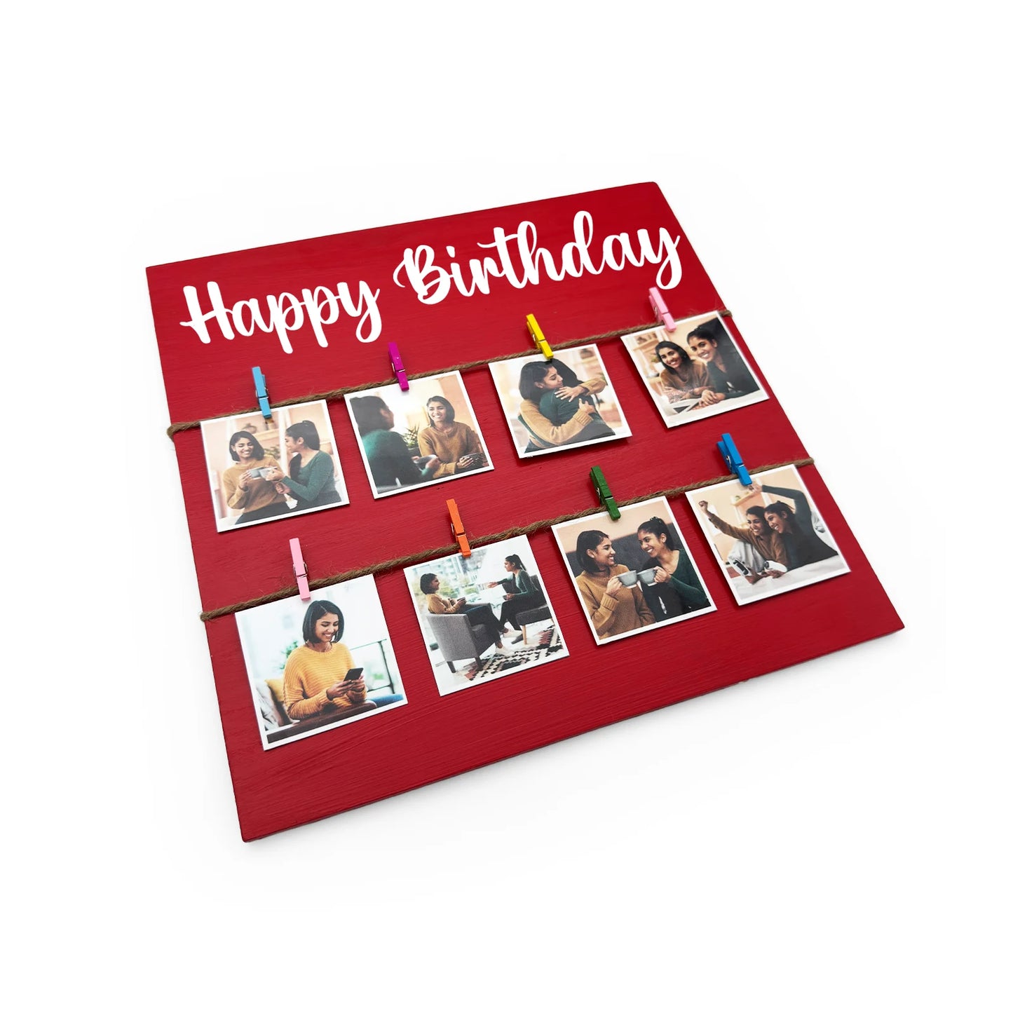 Personalised Hand-Painted Square Wooden Photo Holder