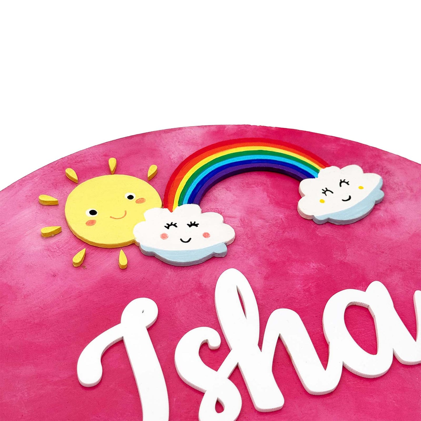 Nursery Themed Hand-Painted Wooden Kids Name Plate