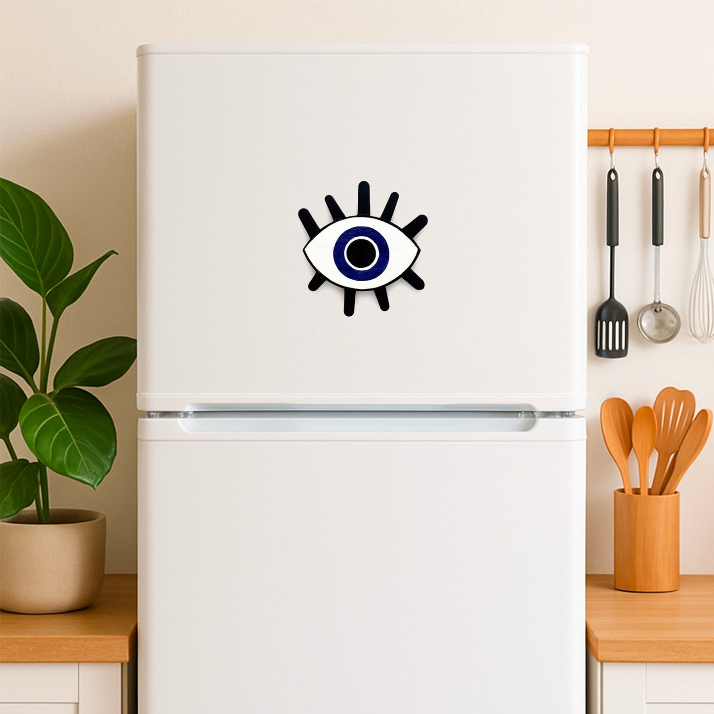 Evil Eye Hand-Painted Wooden Fridge Magnet