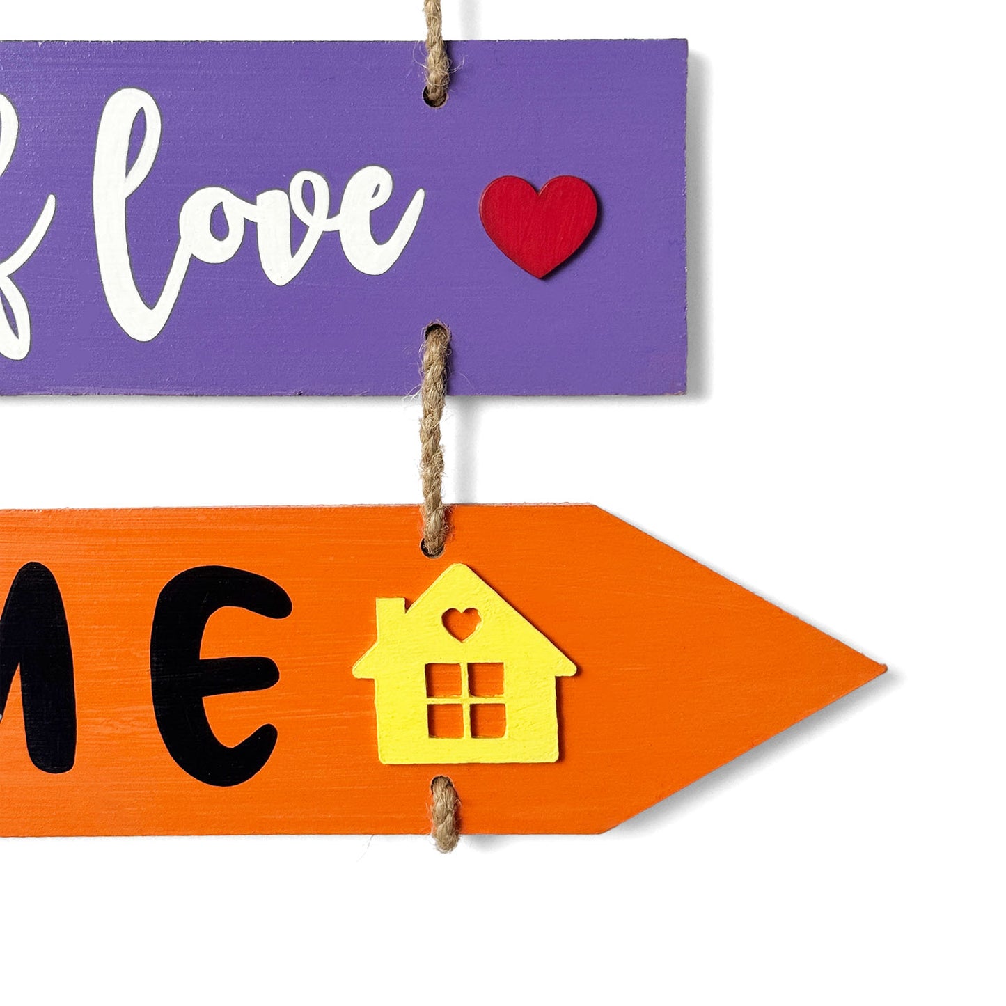 Welcome To Our Home Hand-Painted Wooden Arrow Plank Wall Hanging - Design 11