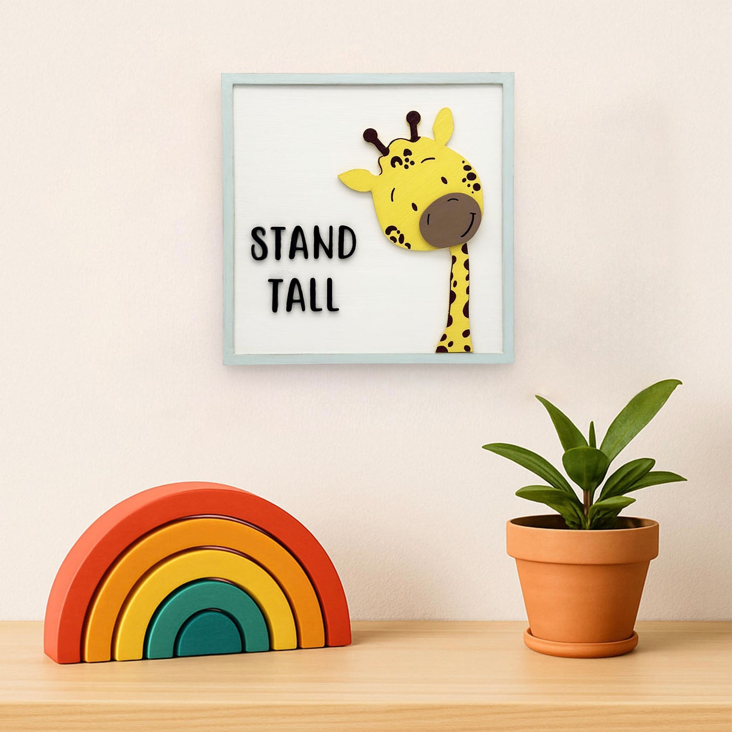 Stand Tall Hand-Painted Wooden Kids Wall Frame