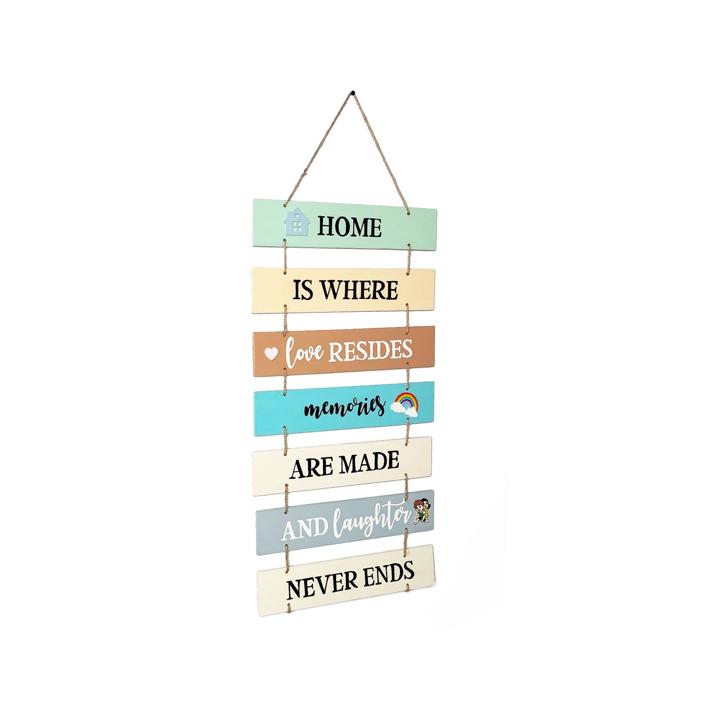 Home Hand-Painted Wooden Plank Wall Hanging