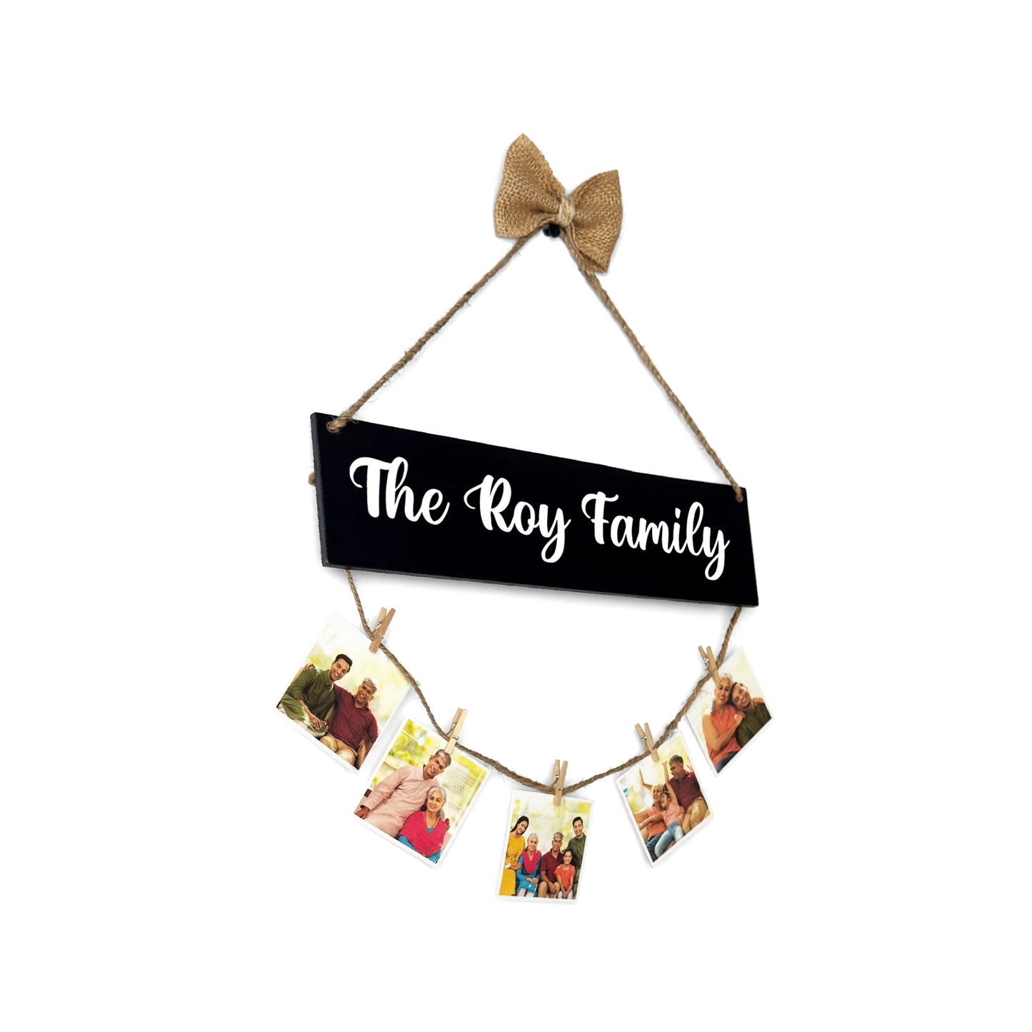 Personalised Hand-Painted Wooden Single Plank Photo Holder