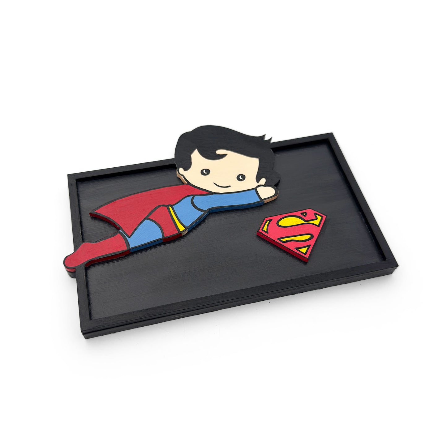 Superhero Themed Hand-Painted Wooden Kids Wall Frame Combo of 4