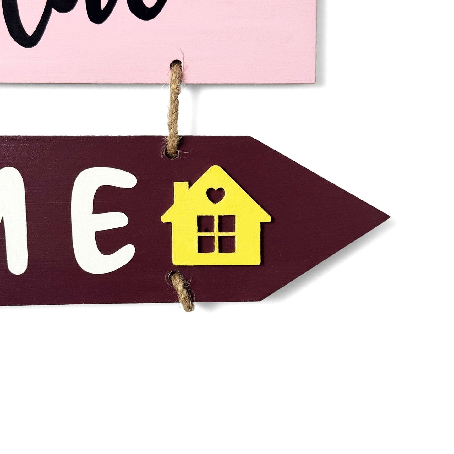 Welcome To Our Home Hand-Painted Wooden Arrow Plank Wall Hanging - Design 10