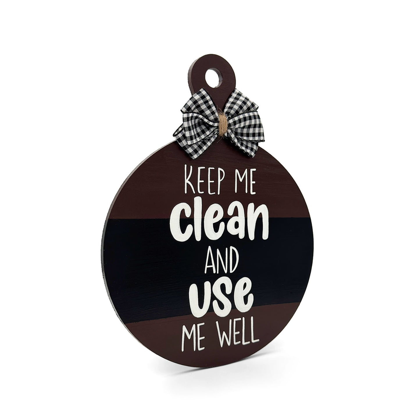 Keep Me Clean, Use Me Well Hand-Painted Wooden Washroom Hanging