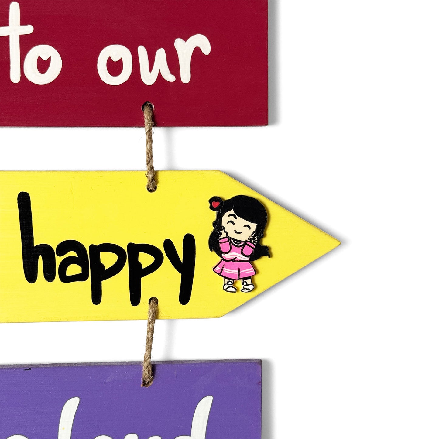 Welcome To Our Home Hand-Painted Wooden Arrow Plank Wall Hanging - Design 1