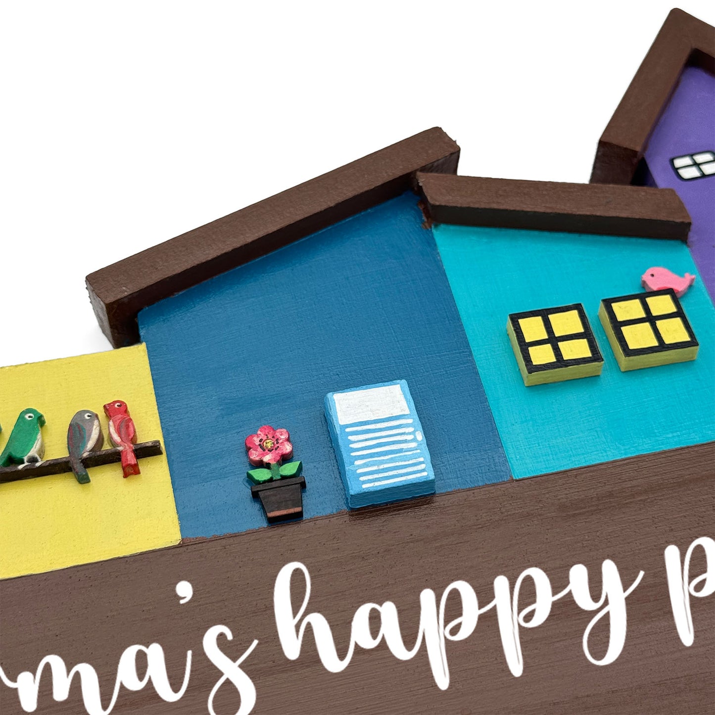 Hut-Shaped Hand-Painted Wooden Name Plate For Home - Hut Board Design 6