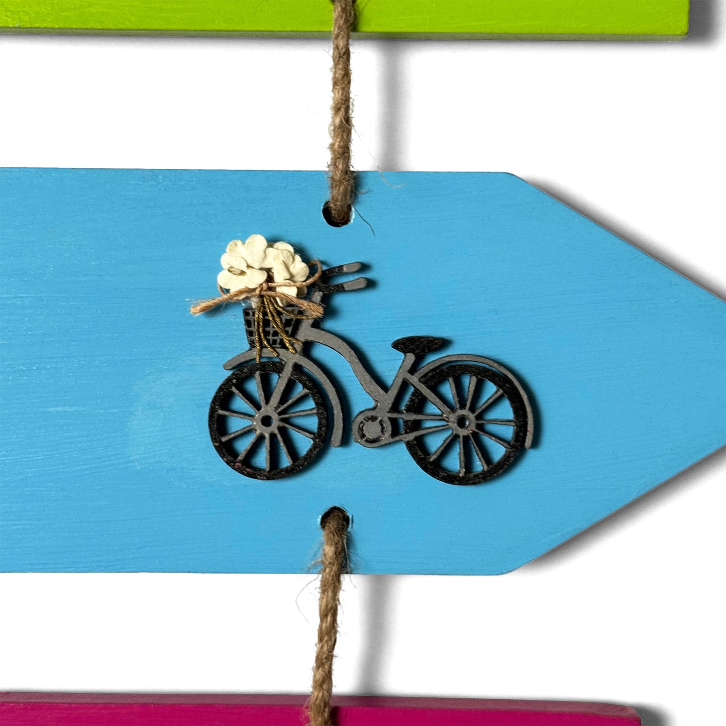 This Is Our Happy Place Hand-Painted Wooden Arrow Plank Name Plate For Home In Vibrant Colors - Five Planks