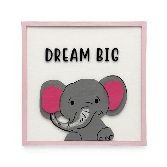 Dream Big Hand-Painted Wooden Kids Wall Frame