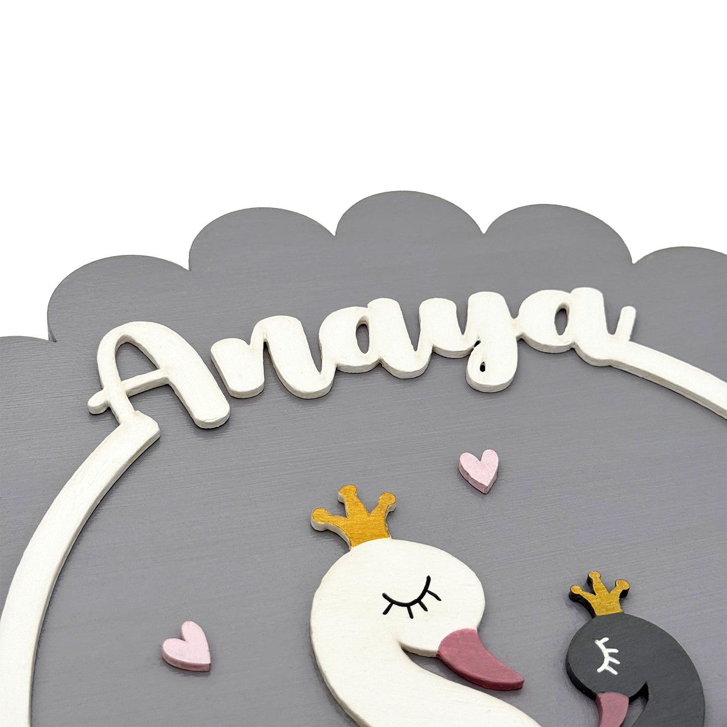 Duck Themed Hand-Painted Wooden Kids Name Plate