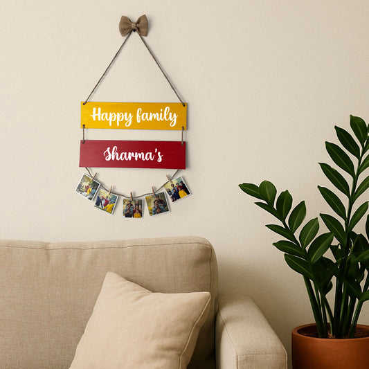 Personalised Hand-Painted Wooden Double Plank Photo Holder