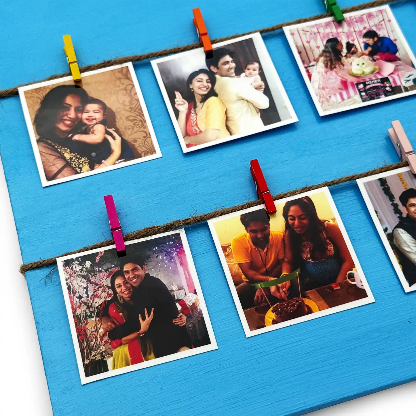 Personalised Hand-Painted Square Wooden Photo Holder
