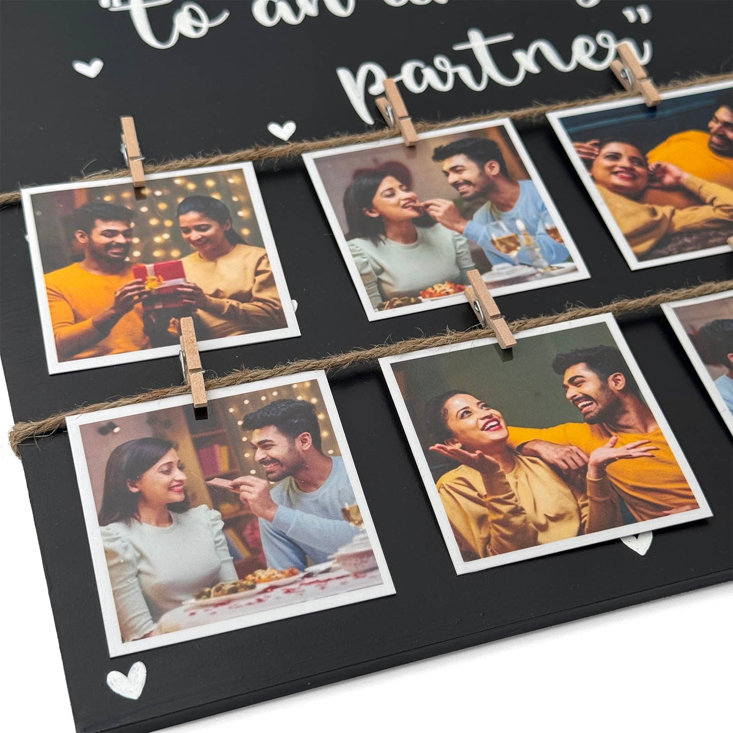 This Is Us To An Amazing Partner Hand-Painted Wooden Photo Holder - Black