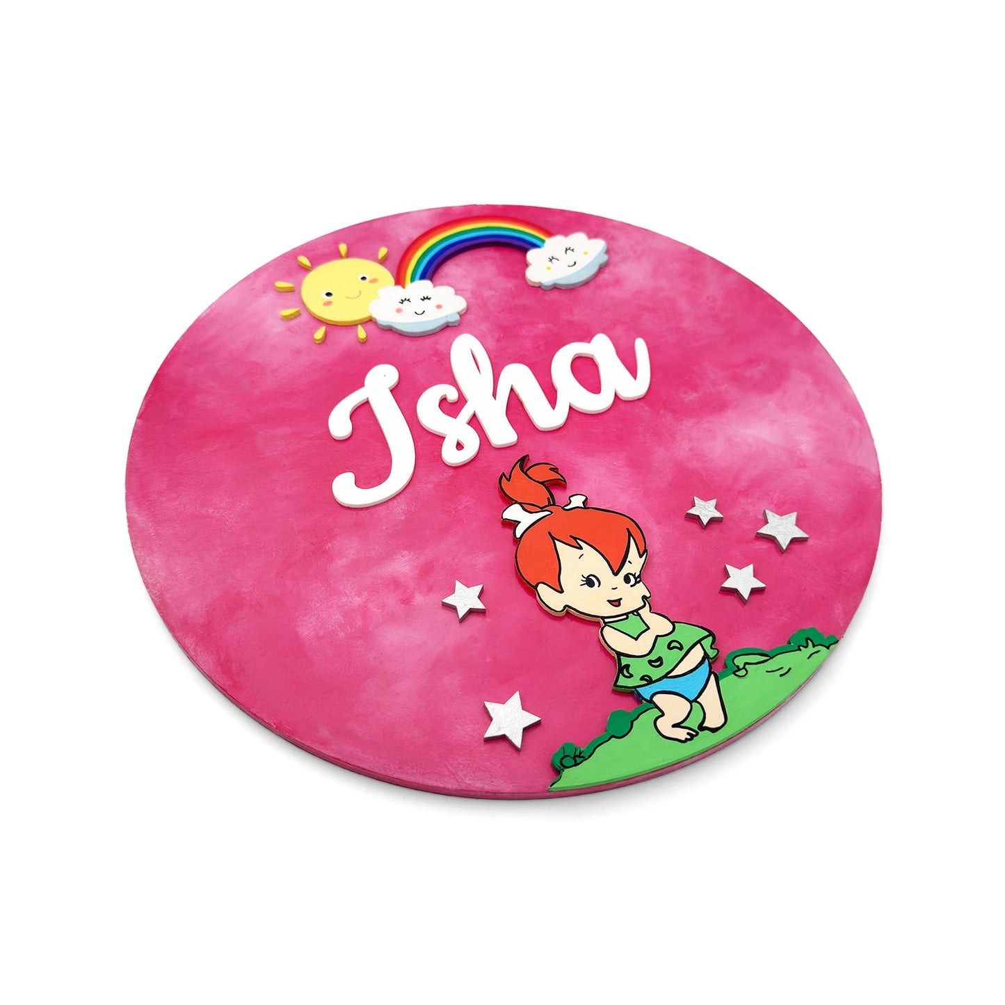 Nursery Themed Hand-Painted Wooden Kids Name Plate