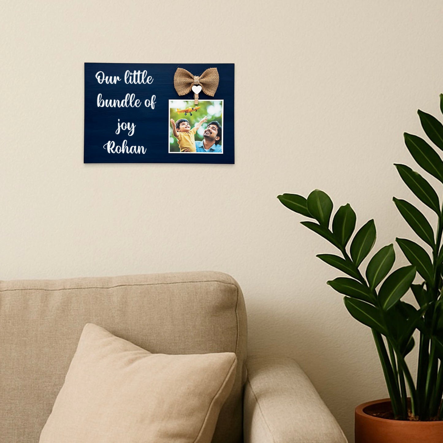 Personalised Hand-Painted Rectangular Wooden Photo Holder