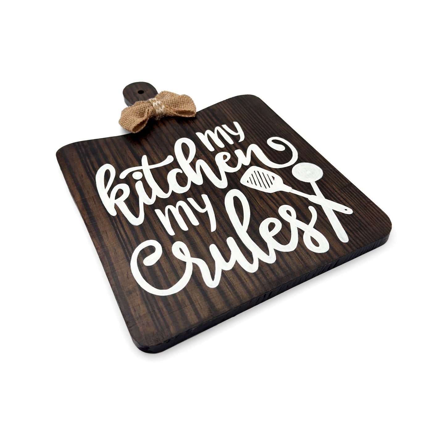 My Kitchen My Rules Hand-Painted Wooden Chopping Board Kitchen Wall Hanging - Wooden Finish