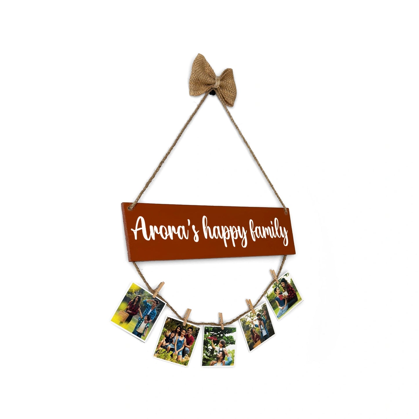 Personalised Hand-Painted Wooden Single Plank Photo Holder