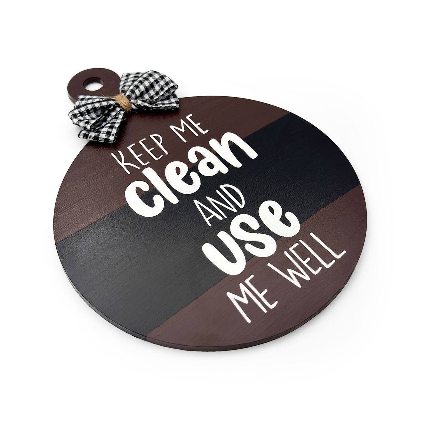 Keep Me Clean, Use Me Well Hand-Painted Wooden Washroom Hanging