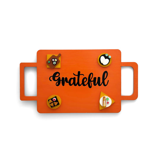 Hand-Painted Wooden Tray Kitchen Wall Hanging