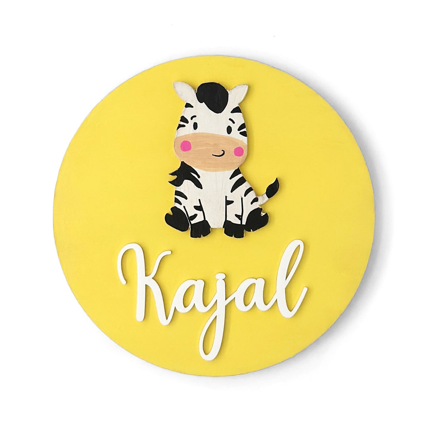 Cow Themed Hand-Painted Wooden Name Plate For Kids