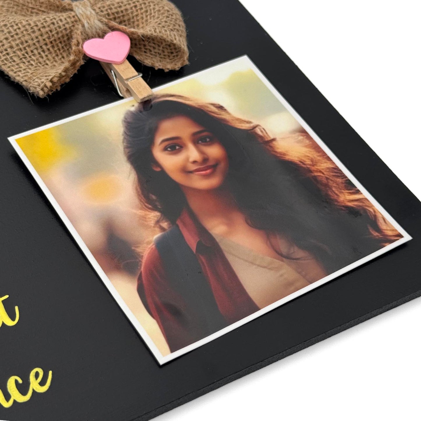 Happy Birthday Personalised Hand-Painted Wooden Photo Holder - Black