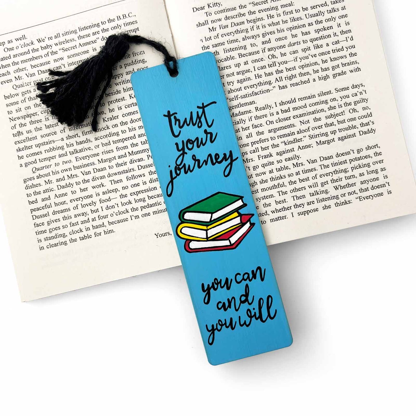 Hand-Painted Wooden Bookmark - Trust Your Journey