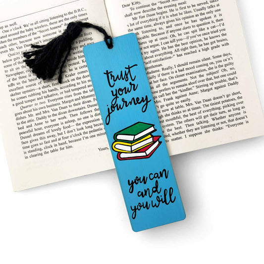 Hand-Painted Wooden Bookmark - Trust Your Journey