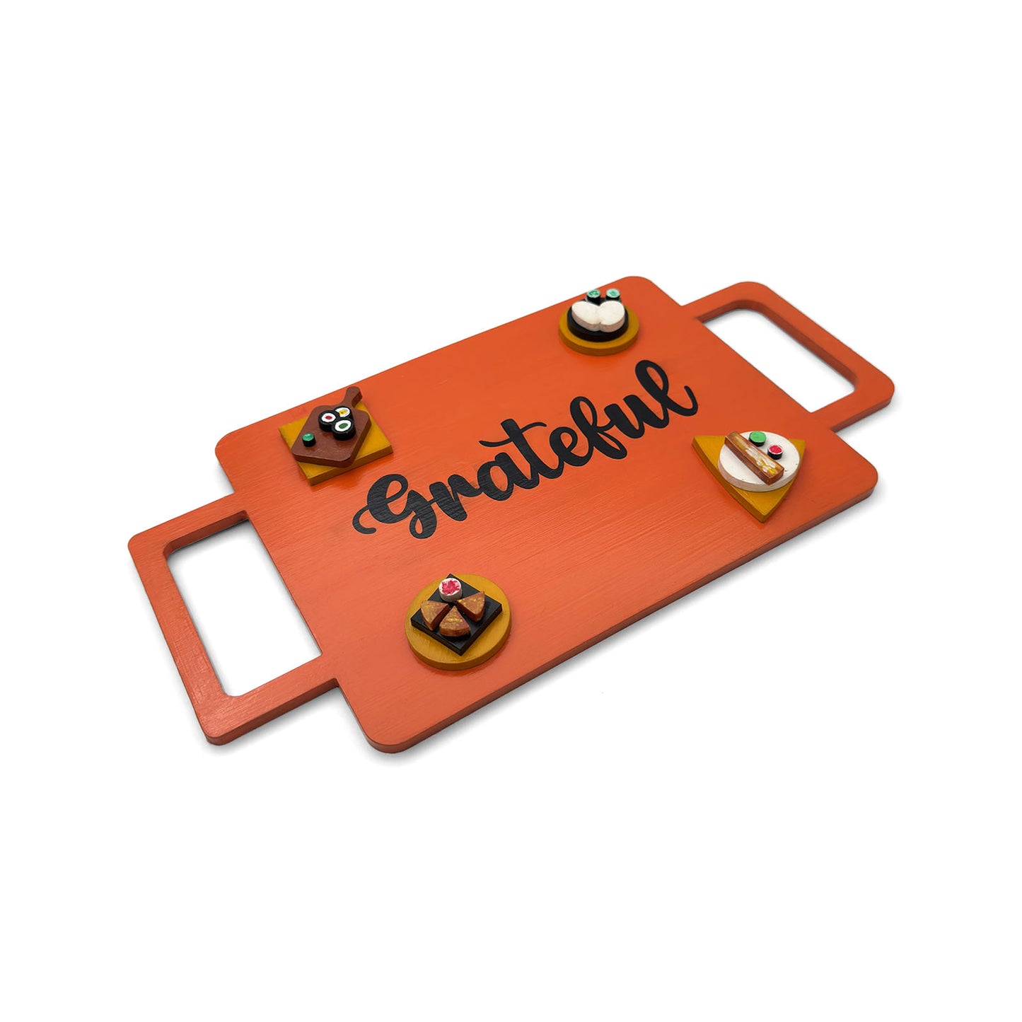 Hand-Painted Wooden Tray Kitchen Wall Hanging