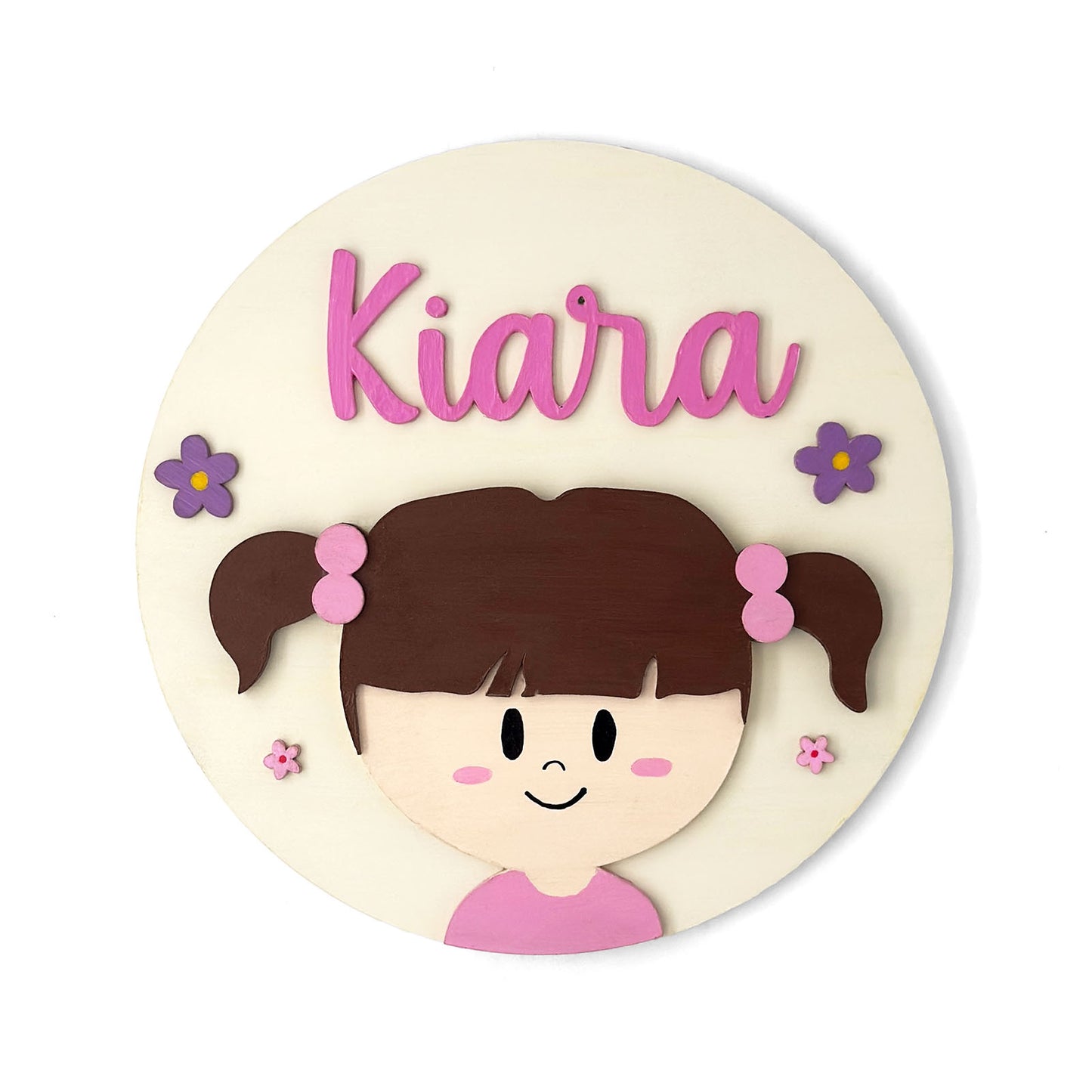 Boo Mary Gibbs From Monsters, Inc. Themed Hand-Painted Wooden Round Kids Name Plate