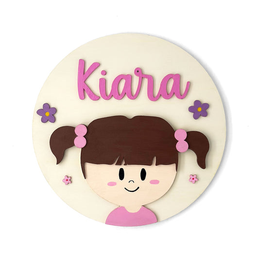 Boo Mary Gibbs From Monsters, Inc. Themed Hand-Painted Wooden Round Kids Name Plate