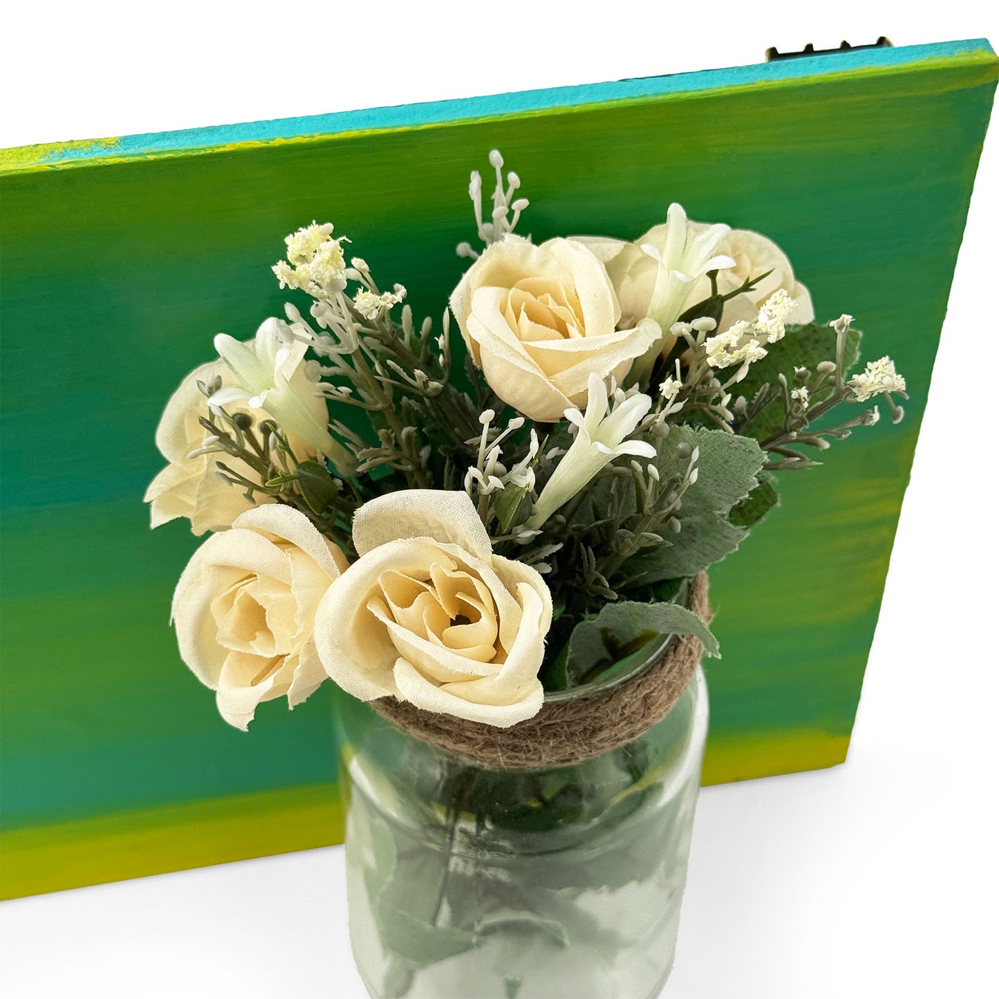 Every Family Has A Story Welcome To Ours Hand-Painted Wooden Name Plate With Jar For Home - Jar Board & One Plank