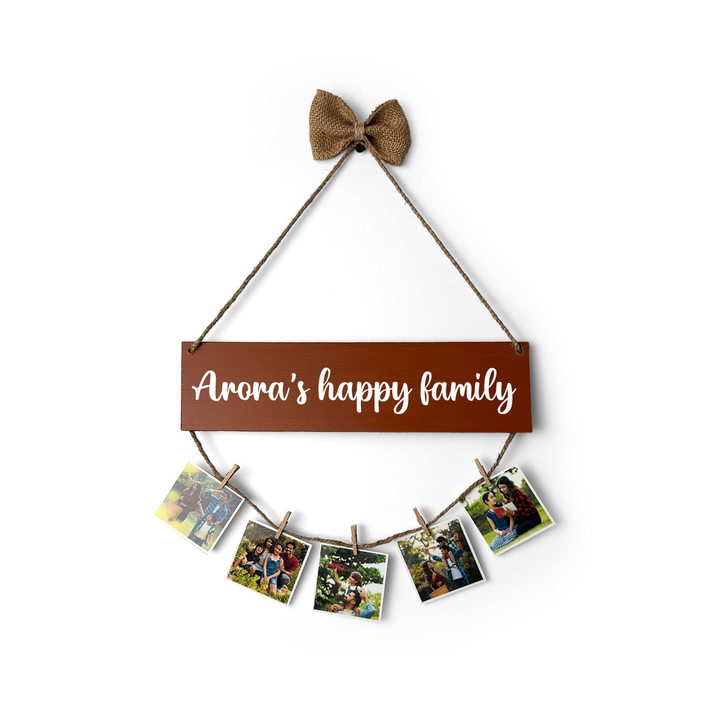 Personalised Hand-Painted Wooden Single Plank Photo Holder