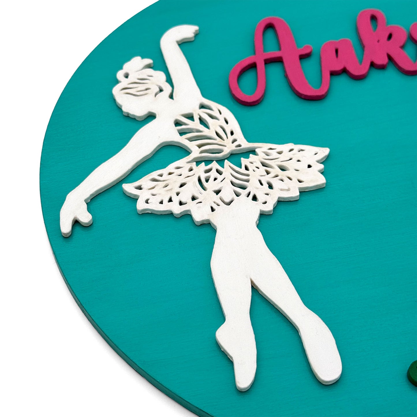 Dance Themed Hand-Painted Wooden Kids Name Plate