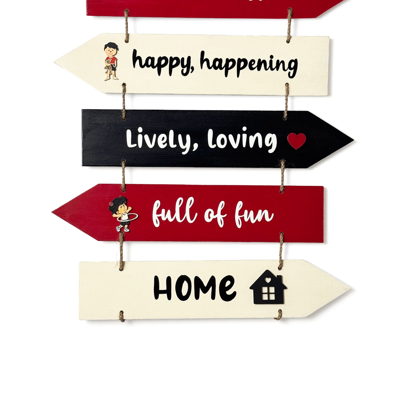 Welcome To Our Home Hand-Painted Wooden Arrow Plank Wall Hanging - Design 9