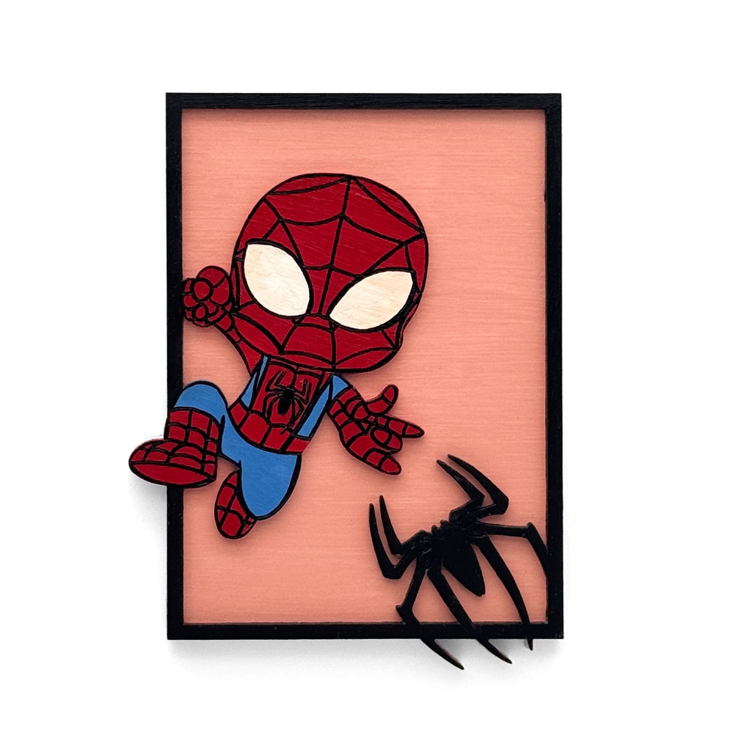 Superhero Themed Hand-Painted Wooden Kids Wall Frame Combo of 4