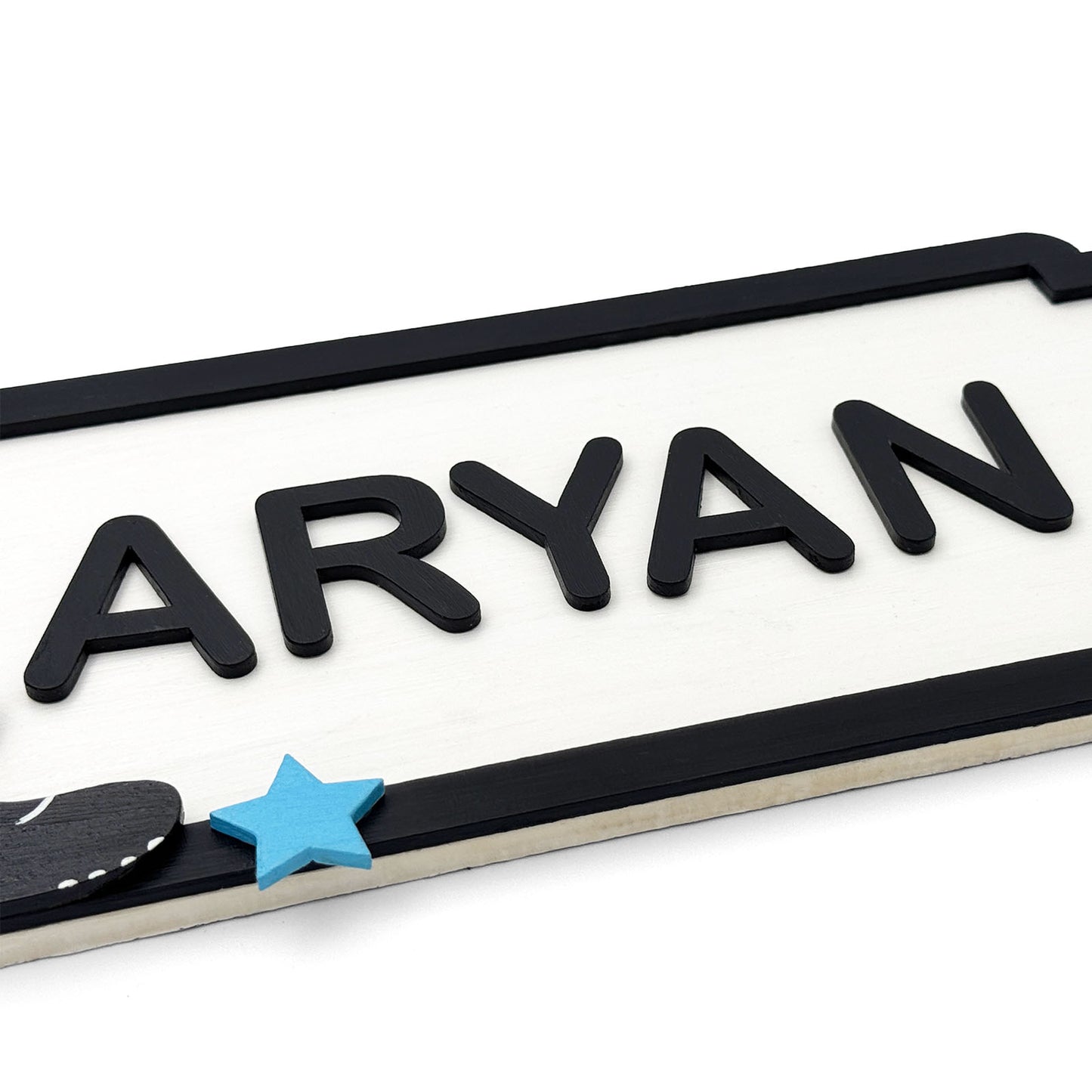 Soccer Football Themed Hand-Painted Wooden Kids Name Plate