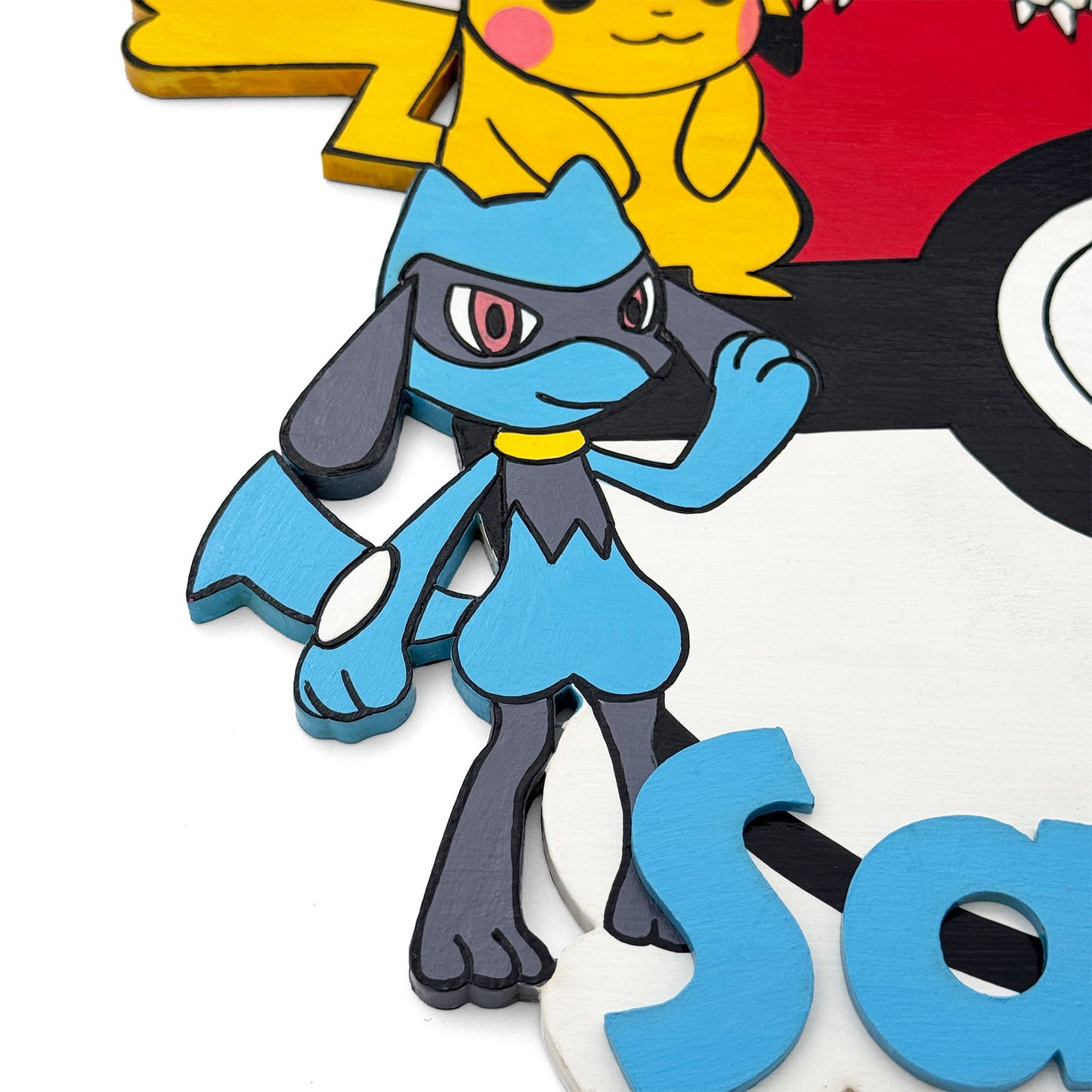 Pokemon Themed Hand-Painted Wooden Kids Name Plate