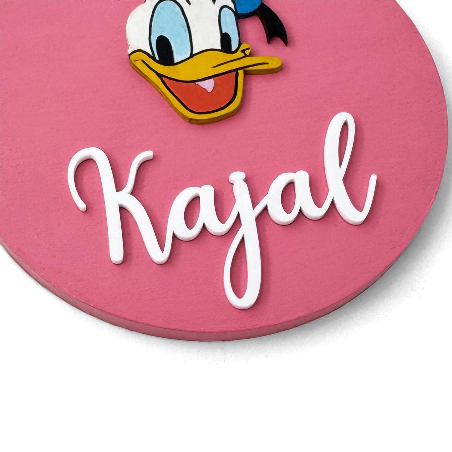 Donald Duck Themed Hand-Painted Wooden Name Plate For Kids