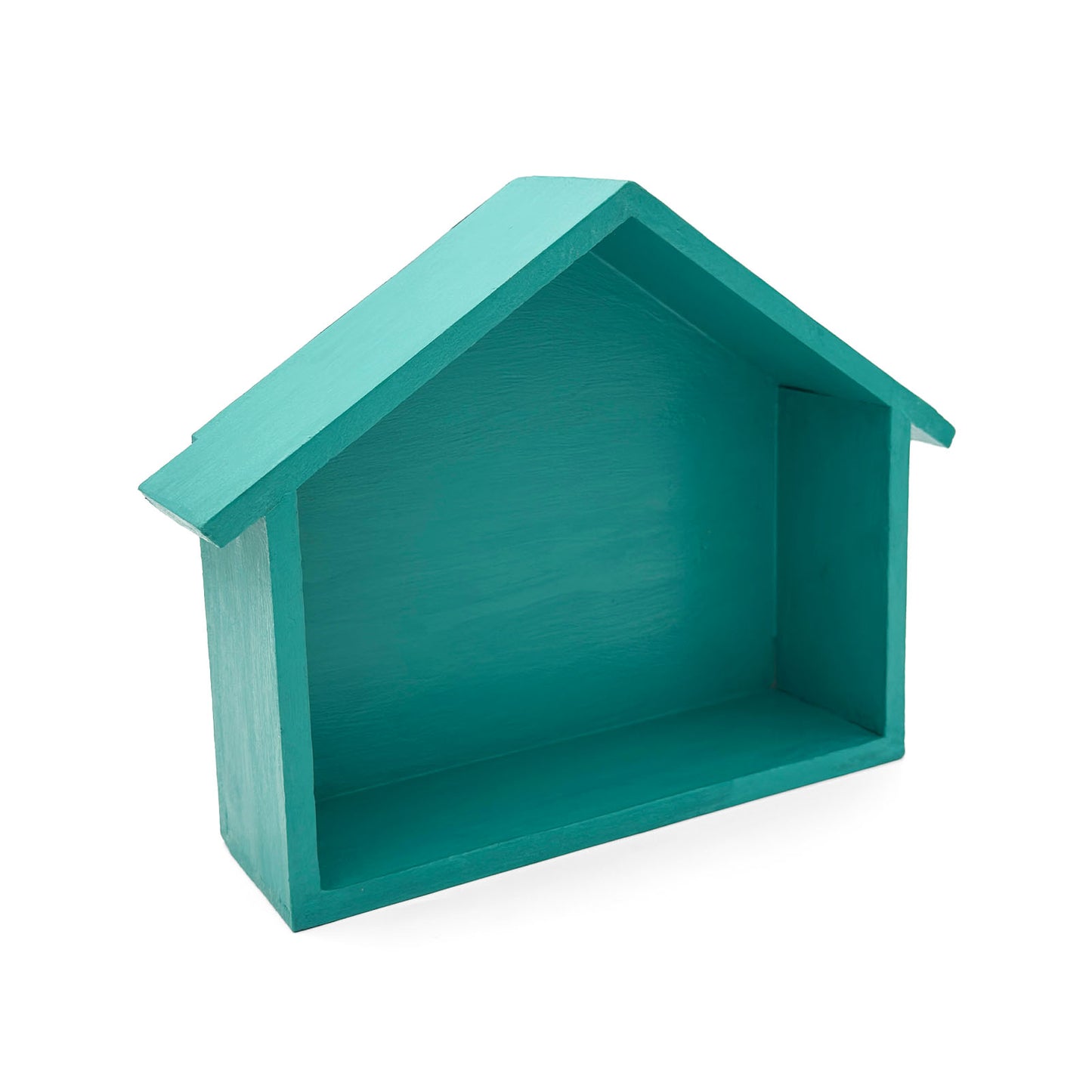 Hut Shaped Hand-Painted Wooden Wall Shelf Combo Of Five - Blue, Pink, Yellow, Teal, & Purple