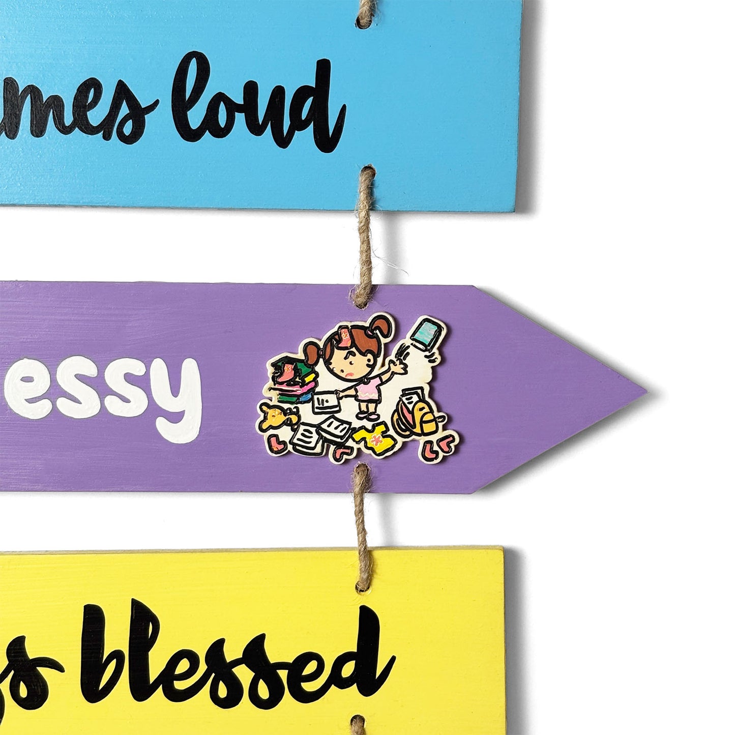 This Is Our Happy Place Hand-Painted Wooden Arrow Plank Wall Hanging - Design 2