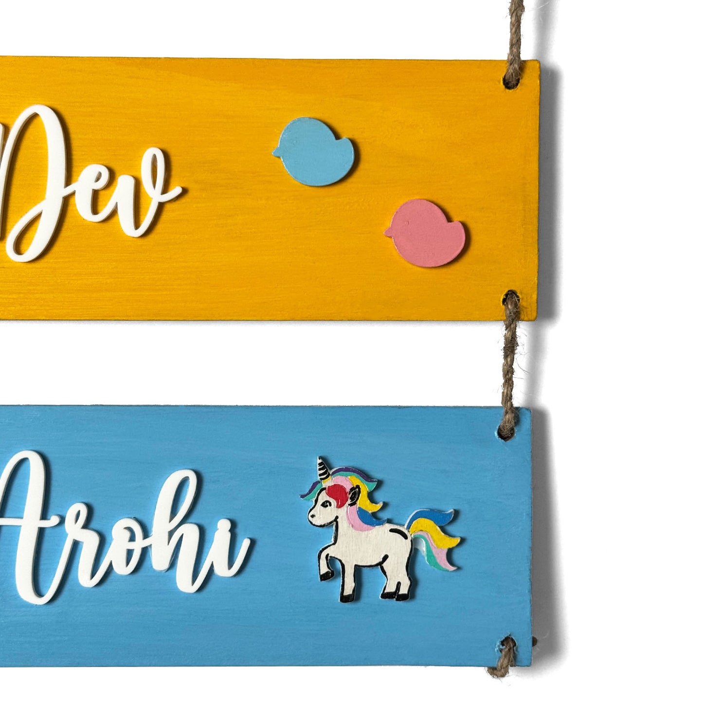 Welcome To Our Nest Hand-Painted Wooden Three Plank Name Plate For Home